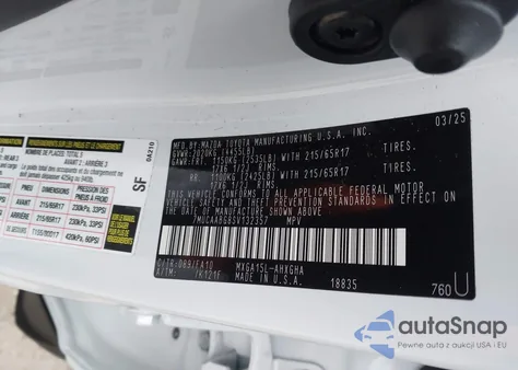 2025 Toyota Corolla Cross Le z USA, uszkodzony, nr VIN 7MUCAABG8SV132357